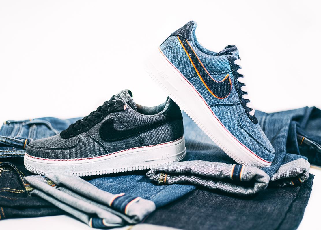 Nike air force sales 1 stonewash blue